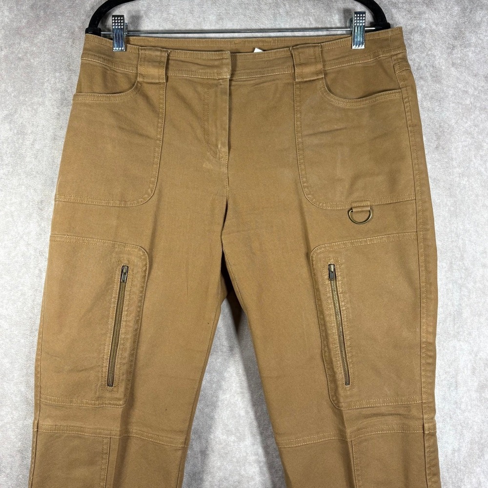 Vintage DKNY City Pants Womens Size 10 Brown Straight Utility Zipper Grunge Y2K - Picture 2 of 13